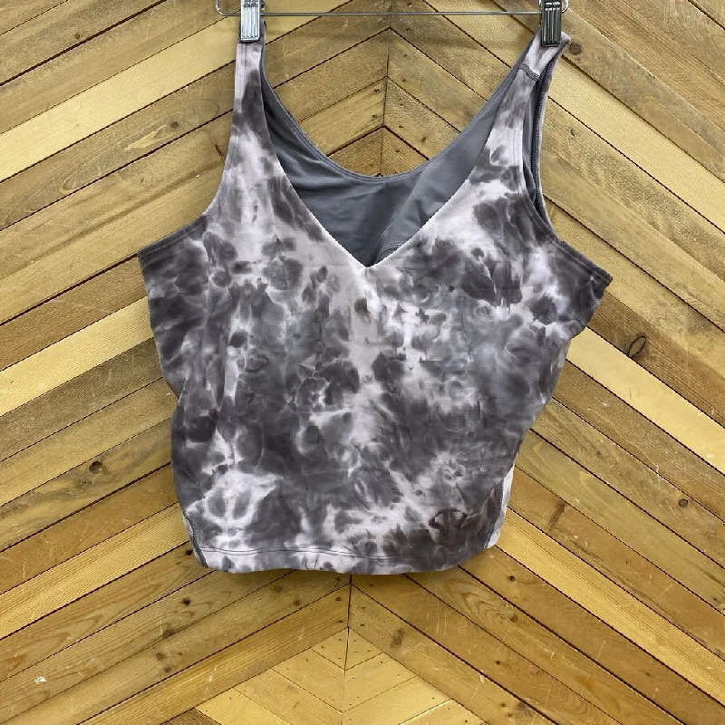 Lululemon - Women's Cropped Tank Top: Pink-Grey Smoke-women-20 neon tank top