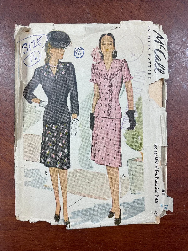 1944 McCall 5703 Pattern - Skirt and Jacket Satin Jacket Silk Jacket Chiffon Jacket