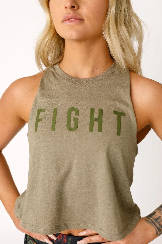 Women's Fight Tank - OD Green gym tank top