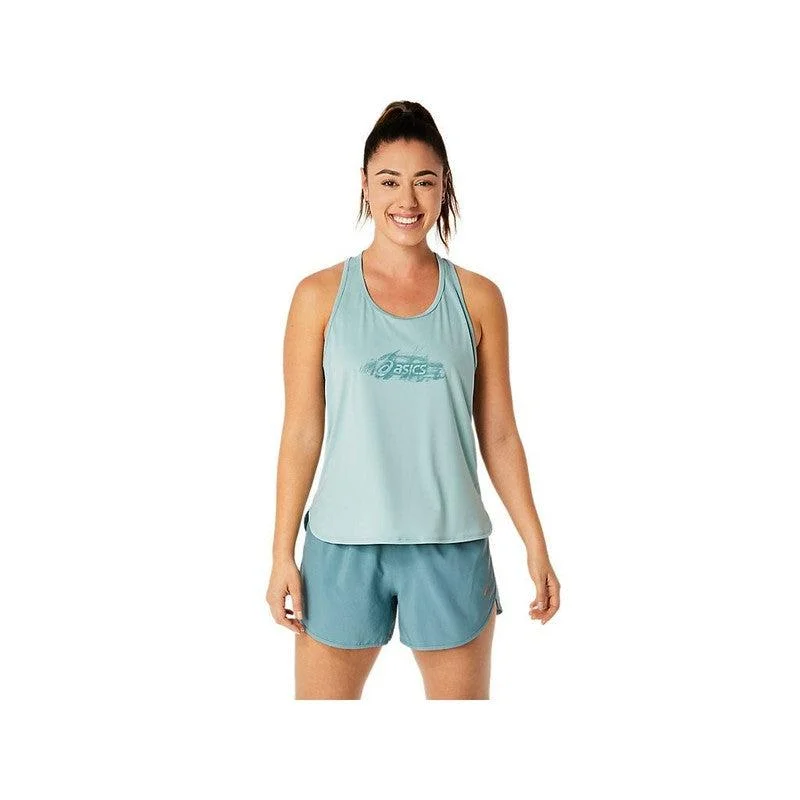 Woman's Nagino Graphic Run Tank - OCEAN HAZE peach tank top