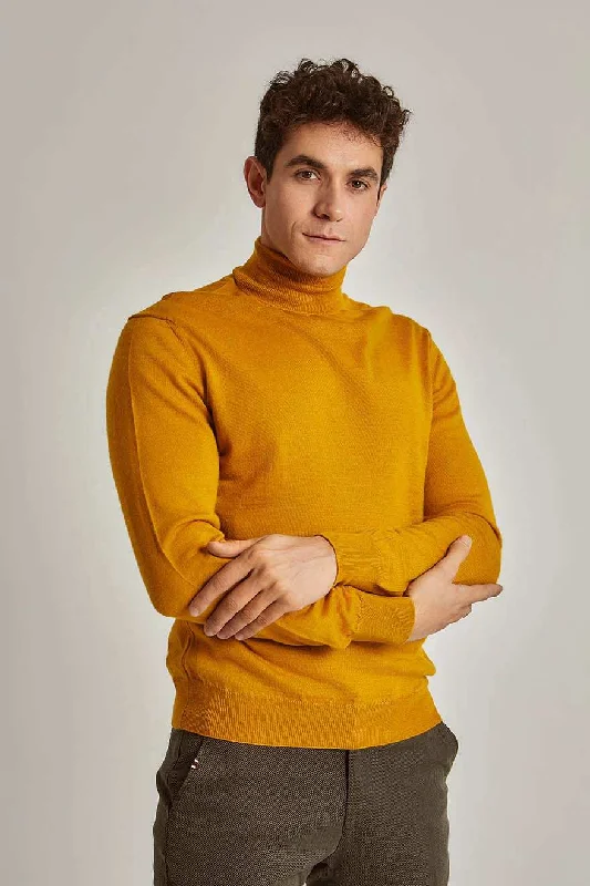 Men Regular Fit Pullover - Orange Short Puff Sleeve