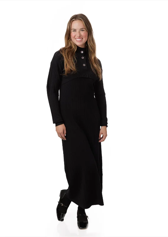BLACK RIBBED SWEATER SET Beaded Sweater Sequined Faux Fur