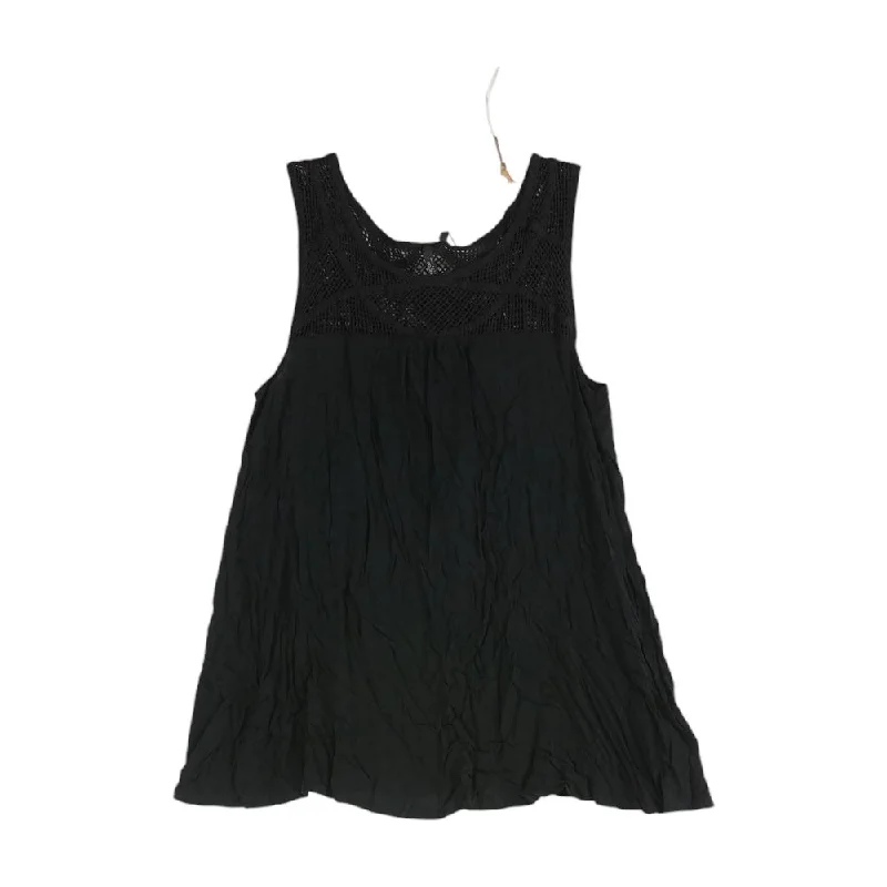 Black Solid Tank mesh tank top
