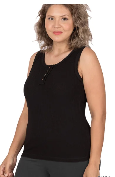 Plus size Ribbed Tank top long tank top