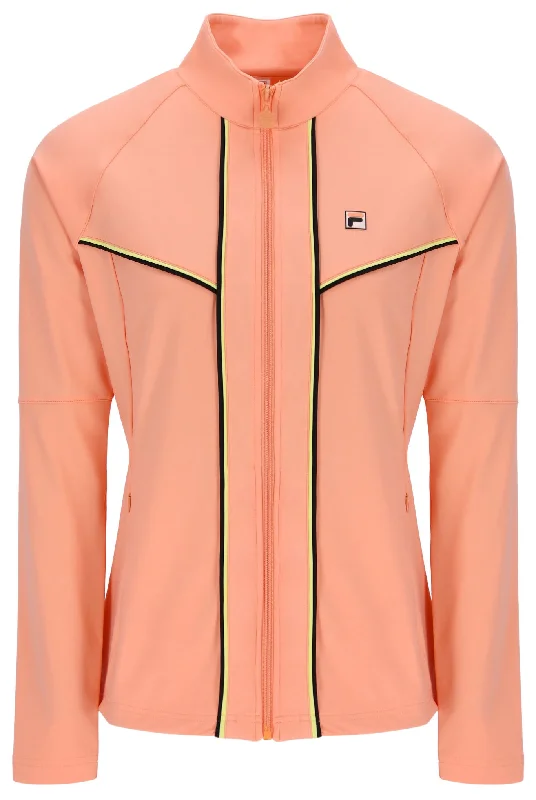 Backspin Tennis Track Jacket Notch Collar Peter Pan Collar Cowl Neck
