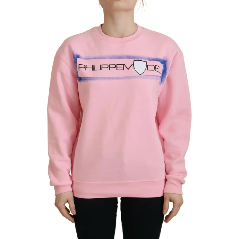 Philippe Model Elegant Pink Long Sleeve Pullover Sweater Blouson Sleeve Pullover
