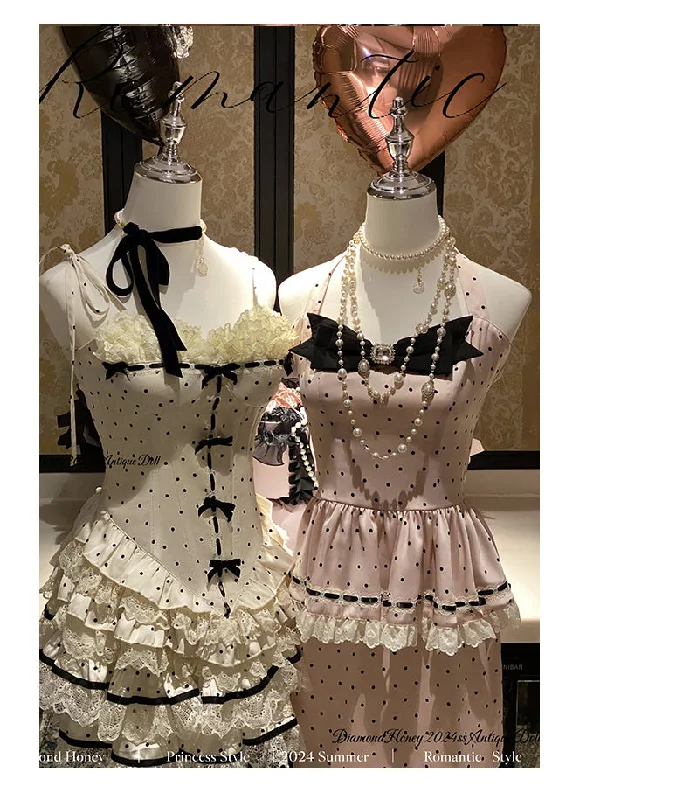 Commuting Careful Romantic Polka Dot Hip Skirt Set silk skirt sleek