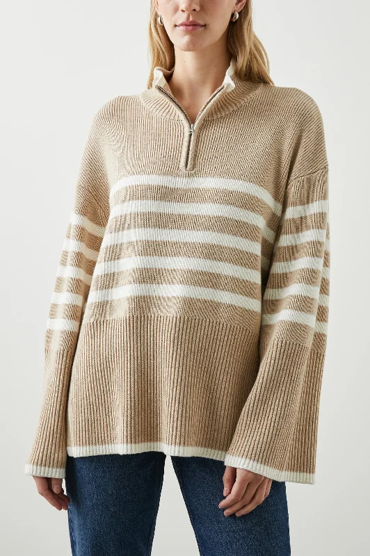 TESSA SWEATER - SAND STRIPE Layered Multi-layer Single Layer