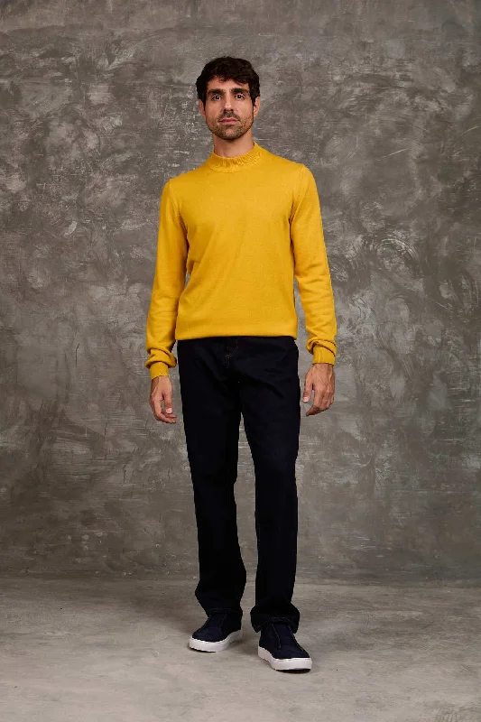 Men Regular Fit Pullover - Yellow Long Bell Sleeve