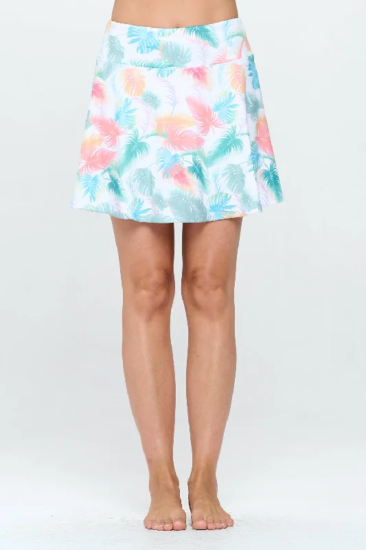 Hawai - Tropical Leaves - Rib Skirt linen skirt breathable