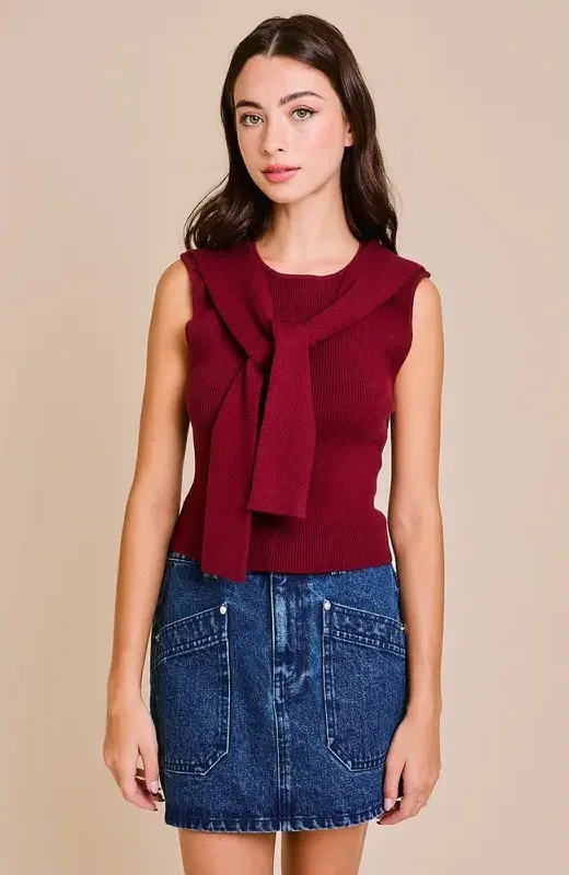 Sleeve Tie Sweater Stretchy Elastic Breathable