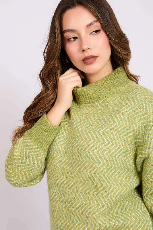 Women Regular Fit Pullover - Green Halter Neck Top