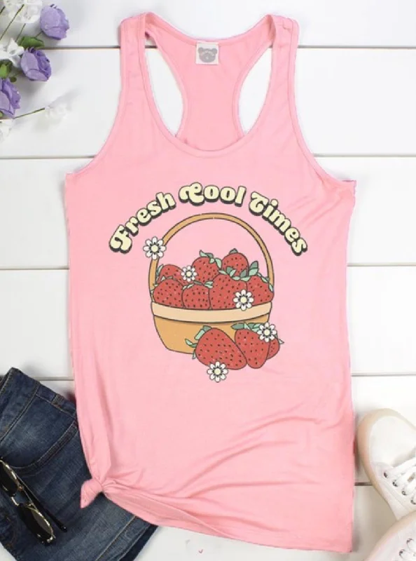 “Fresh Cool Times” Tank Top teal tank top