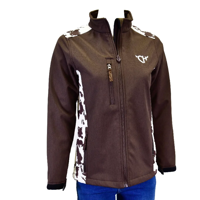 Women's Cowboy Hardware Cow Print Accent Poly Shell Jacket Appliqued Jacket Beaded Jacket Sequined Jacket