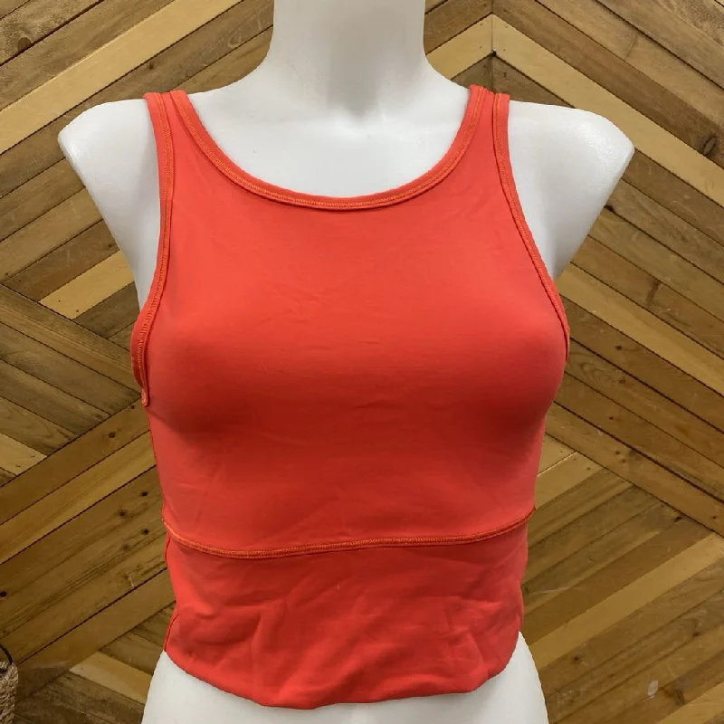 Lululemon - Women's Cropped Tank Top: Pink-women-MD cutout tank top