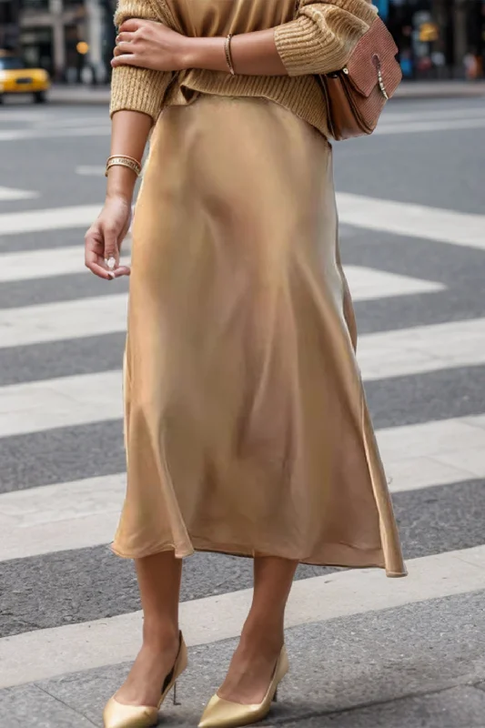 NEW LIFE: Lovelet High Waist Midi Skirt leather skirt sleek