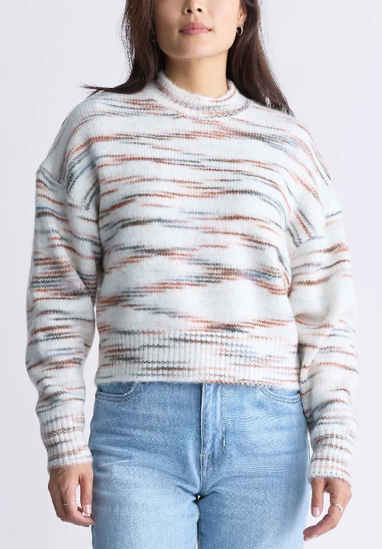 Raya Women's Knit Sweater, Egret White - SW0044F Thin Thick Dense
