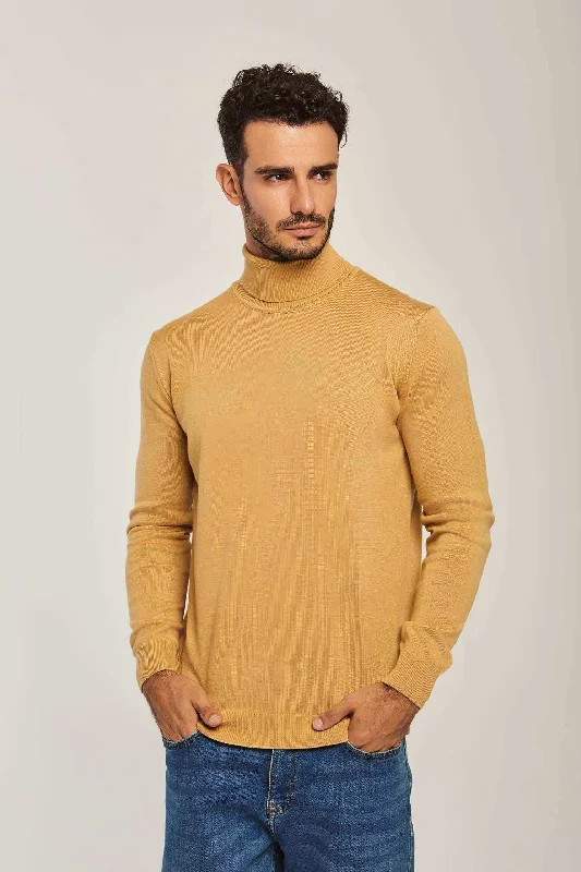 Men Regular Fit Pullover - Brown Over Sleeve Pullover