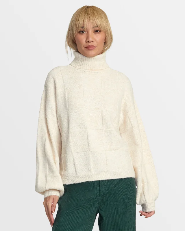 Vineyard Turtleneck Sweater - Oatmeal Stylish Fashionable Trendy