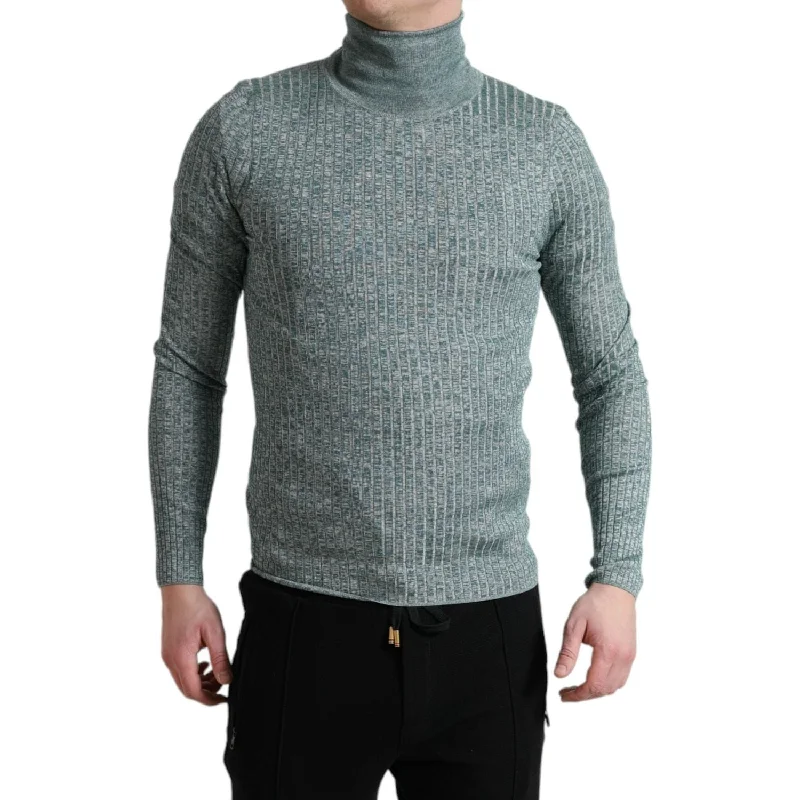 Dolce & Gabbana Elegant Green Turtleneck Pullover Sweater Alpaca Blend Soft