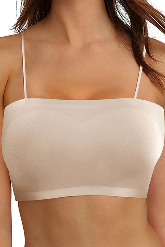 ELASTIC CROP TANK BRA TOP gold tank top