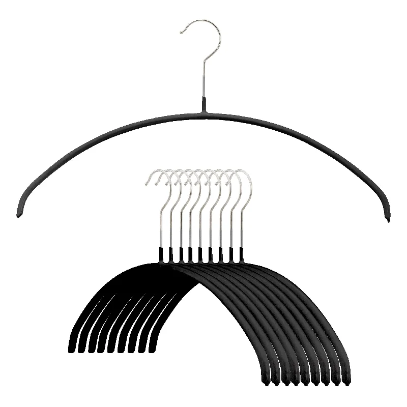 Euro Shirt, Sweater, Steel Non-Slip Clothing Hanger, Narrow Width, Model 36P, Black Casual Formal Business