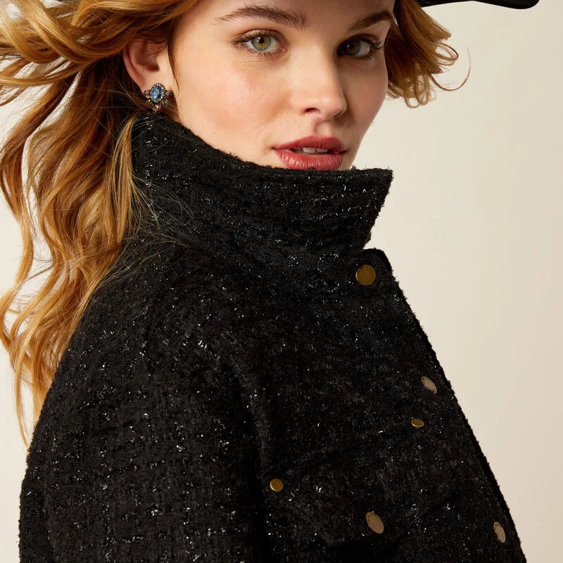 Women's Ariat Jewel Tweed Jacket One-Shoulder Jacket Off-the-Shoulder Jacket Asymmetrical Jacket