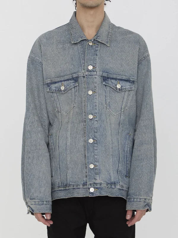 Balenciaga Denim Jacket Rayon Fabric Velvet Fabric Corduroy Fabric
