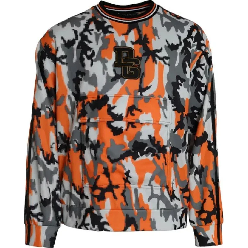 Dolce & Gabbana Multicolor Camouflage Crew Neck Pullover Sweater Alpaca Blend Soft