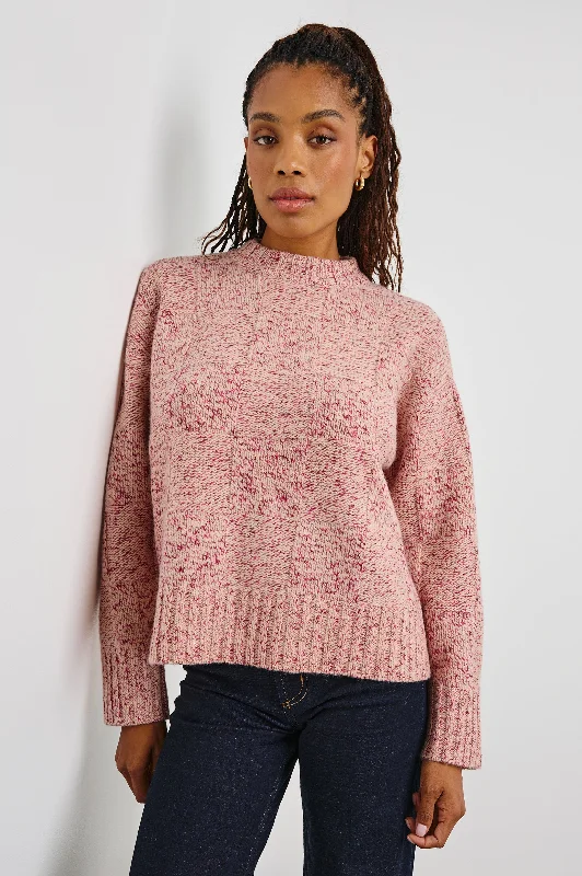 RIO SWEATER - ROSE Collared Crew Neck Turtle Neck