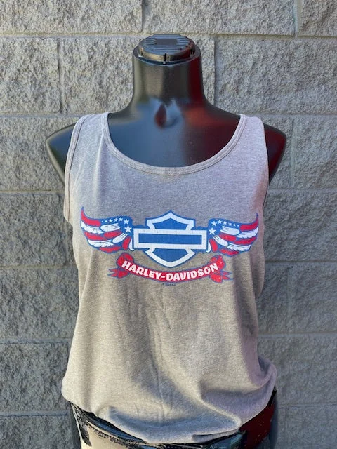 SHD Patriotic Wings Womens Scoop Tank teal tank top