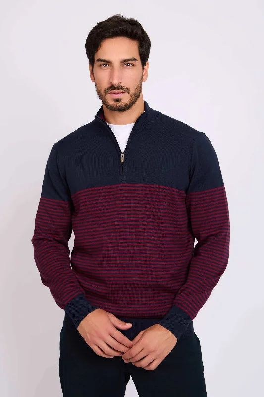 Men Regular Fit Pullover - Blue Set Sleeve Pullover