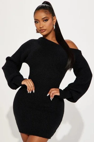 Sweater Knit Mini Dress Graphic Sweater Embroidered Appliqued