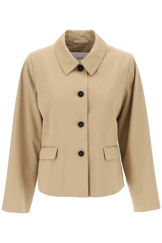 Short Cotton Waterproof Jacket Named Petra In Italian Collared Jacket Crew Neck Jacket Turtle Neck Jacket