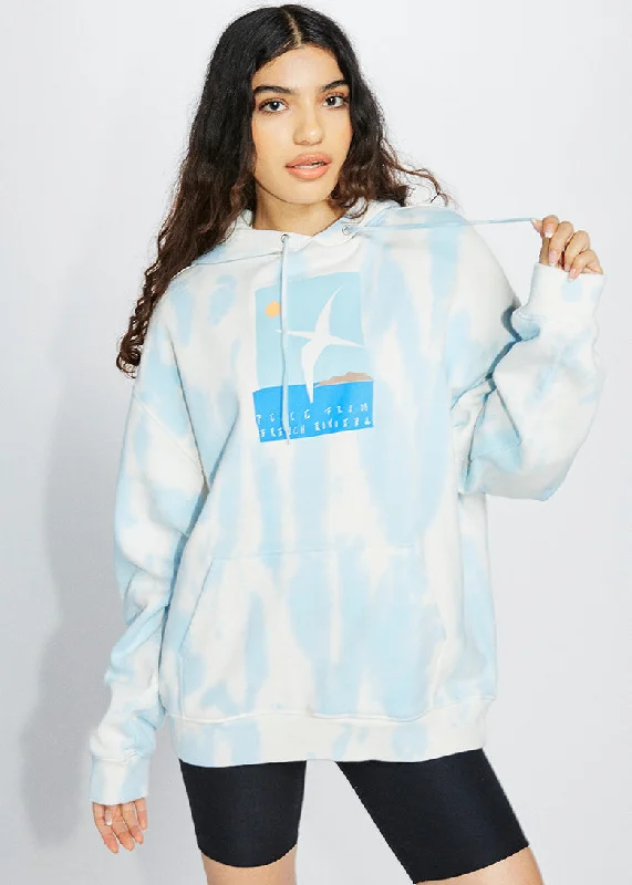 Peace from French Riviera Graphic Pullover Hoodie Flare Sleeve Stylish