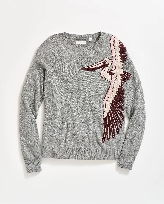 Intarsia Pelican Sweater Long Sweater Short Sweater Cropped Sweater