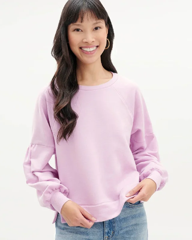 Space Dye Crew Neck Pullover Keyhole Neck Pullover