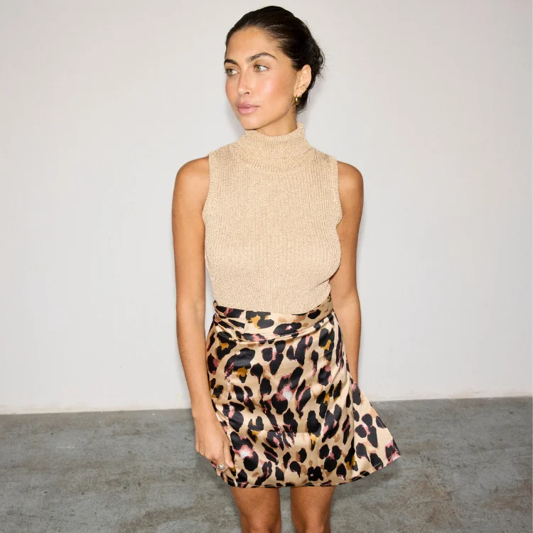 Leopard Mini Jaspre Skirt slim fit skirt