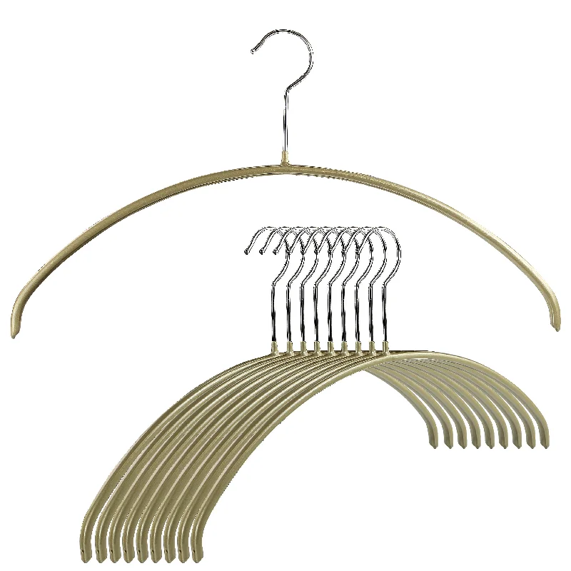 Euro Shirt, Sweater, Dress, Non-Slip Steel Clothing Hanger, Model 40P, Gold Bright Pastel Dark
