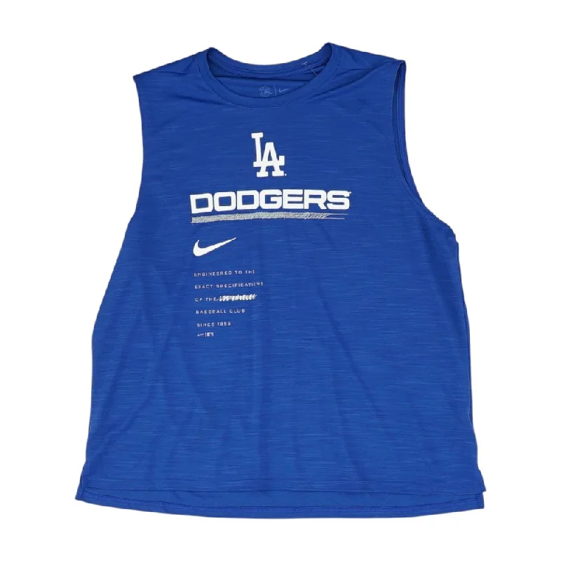 Navy Los Angeles Dodgers Solid Active Tank ribbed tank top