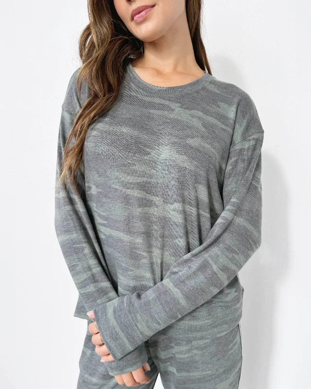 Supersoft Camo Pullover Oblong Neck Pullover