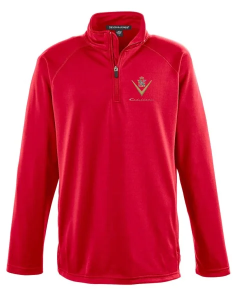 Cadillac 40's Athletic 1/4 ZIP Pullover Jacket V-Neck Stylish Pullover