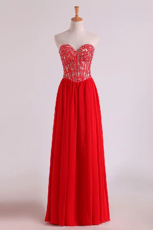 Sweetheart Embellished Tulle Bodice With Beaded Applique Pick Up Flowing Chiffon Skirt low waist skirt