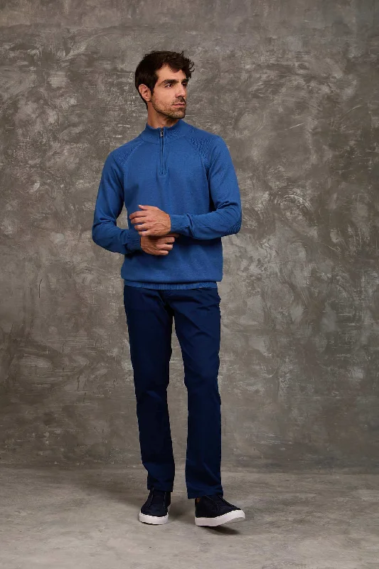 Men Regular Fit Pullover - Blue Oversized Cozy Pullover