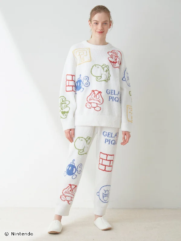 SUPER MARIO™️ WOMENS Baby Moco Character Patterned Jacquard Pullover Bateau Neck Pullover