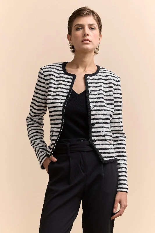 Stretch jacket with ribbon Striped Jacket Polka Dot Jacket Floral Jacket