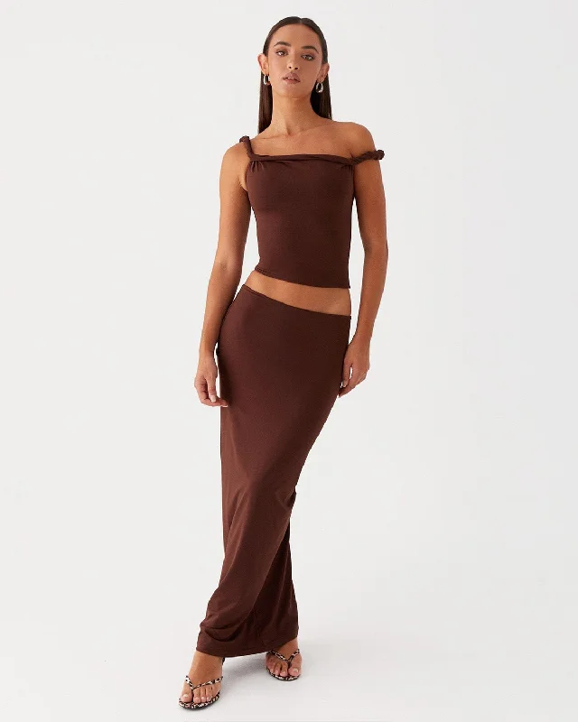 TWISTED STRAP TOP AND SKIRT CO ORD SET corduroy skirt textured