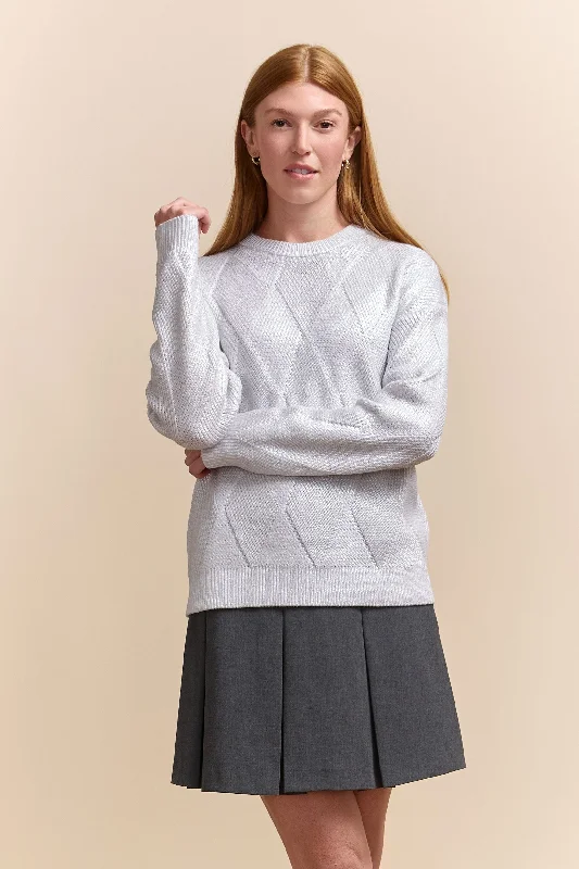 Crew neck sweater with foil print Fleece Fabric Down Fabric Feather Fabric