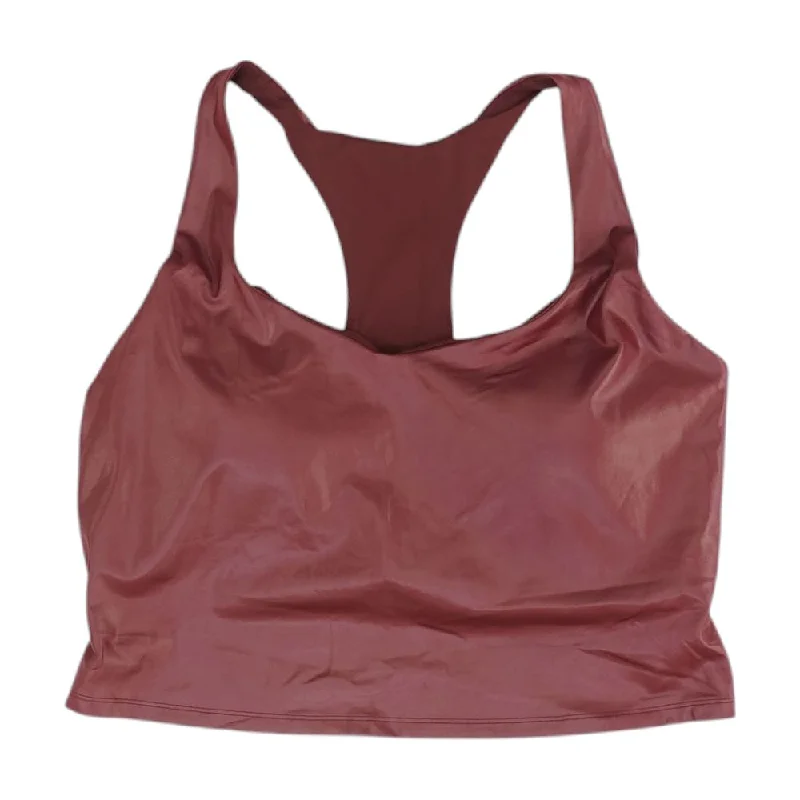Burgundy Solid Cropped Active Tank yoga tank top