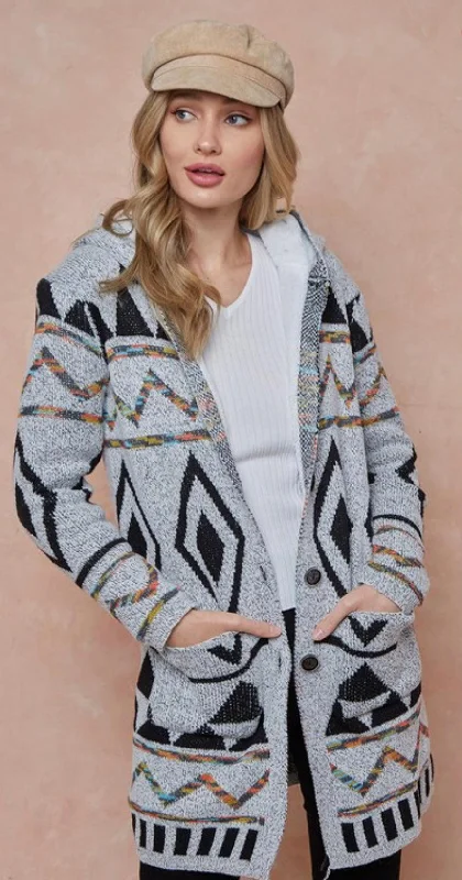 Ladies’ Sherpa Lined Aztec Sweater